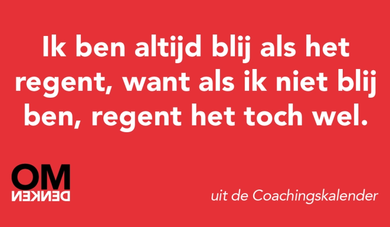 Tegel van  - Ik ben altijd blij als het regent