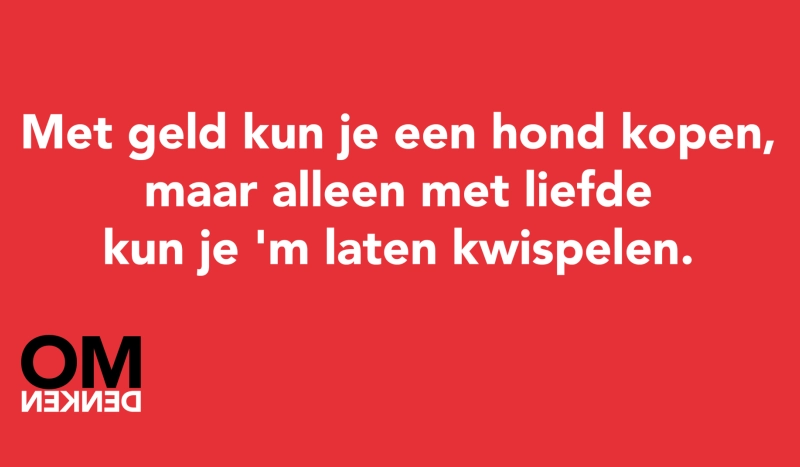 Tegel van  - Met geld kun je een hond kopen