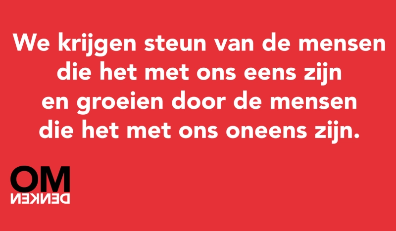 Tegel van - We krijgen steun van de mensen die het met ons eens zijn
