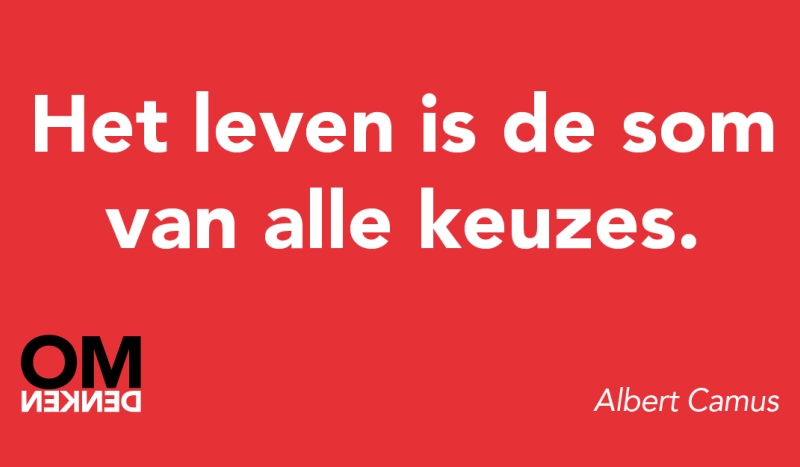 Tegel van Albert Camus - Het leven is de som van alle keuzes.