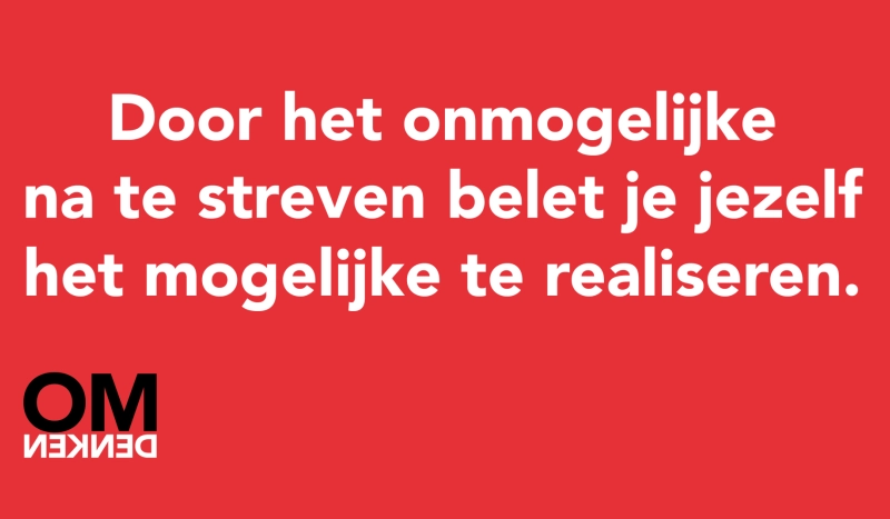 Tegel van - Door het onmogelijke na te streven belet je jezelf het mogelijke te realiseren.
